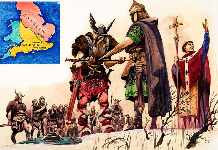 The Vikings Concede Defeat (Original) by British History (Peter Jackson) at The Illustration Art Gallery