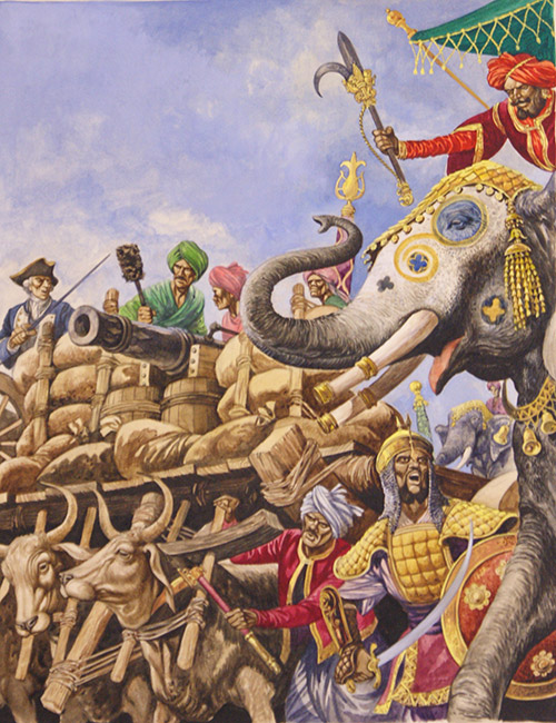 The Battle of Plassey 1757 (Original) by British History (Peter Jackson) at The Illustration Art Gallery