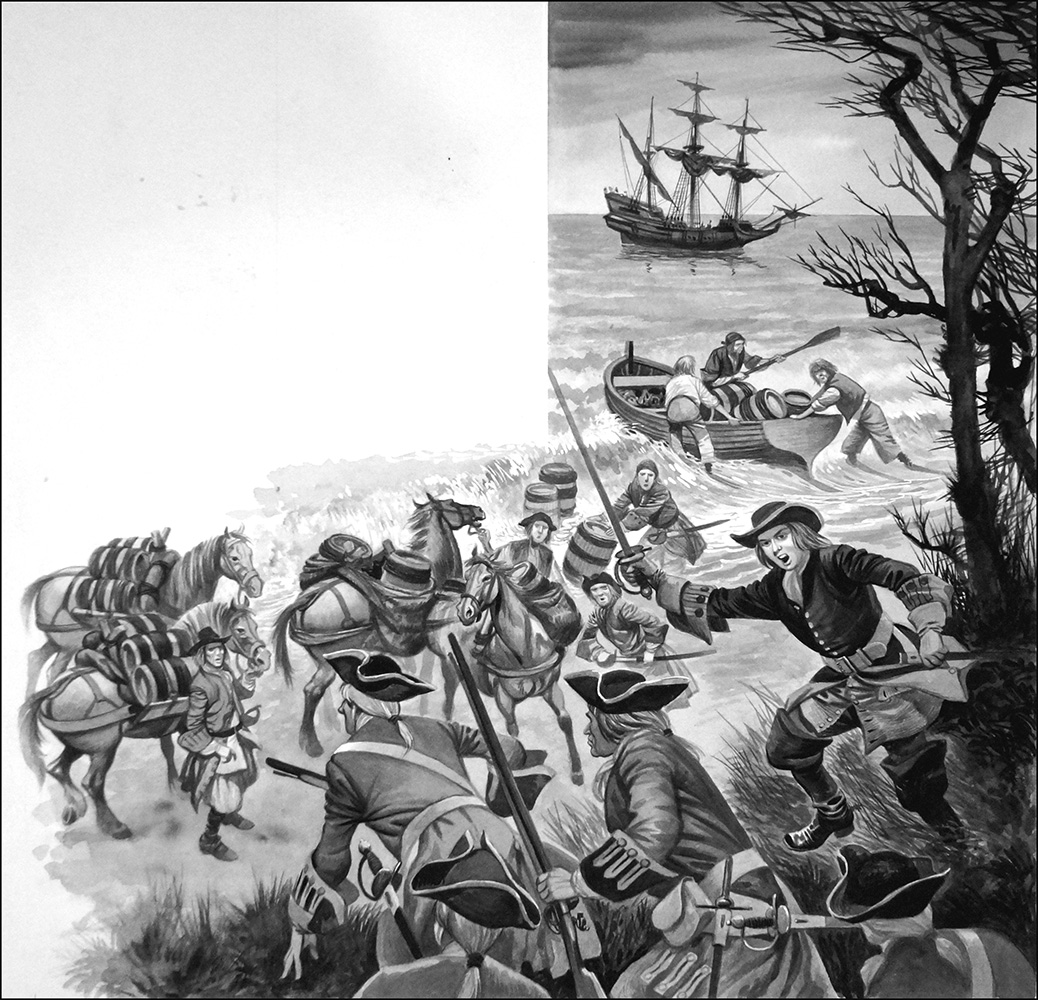 Smugglers Versus Tax Men (Original) art by British History (Peter Jackson) at The Illustration Art Gallery