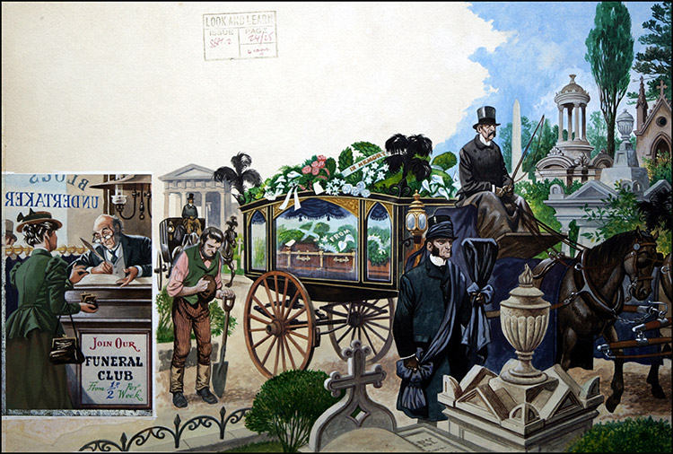 The Funeral Club (Original) by British History (Peter Jackson) at The Illustration Art Gallery