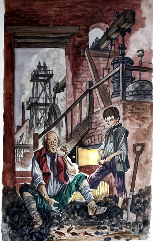 George Stephenson and His Father (Original) by British History (Peter Jackson) at The Illustration Art Gallery