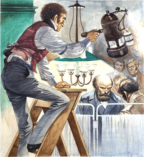Lighting an Operation (Original) by British History (Peter Jackson) at The Illustration Art Gallery