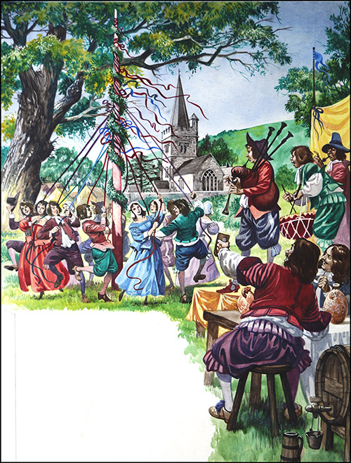 Dance Around the Maypole (Original) by British History (Peter Jackson) at The Illustration Art Gallery