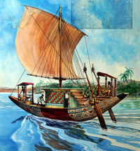 A Royal Barge From The Time Of Tutankhamen art by Peter Jackson