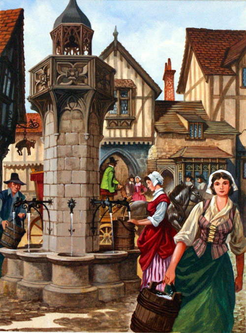 Bringing Water to the Towns (Original) by British History (Peter Jackson) at The Illustration Art Gallery