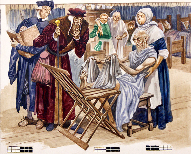 Once Upon a Time... doctors and hospitals in Tudor times (Original) by British History (Peter Jackson) at The Illustration Art Gallery