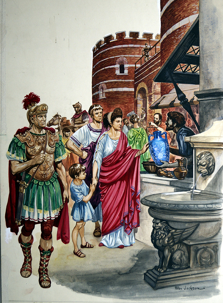 A Roman Market (Original) (Signed) art by British History (Peter Jackson) at The Illustration Art Gallery