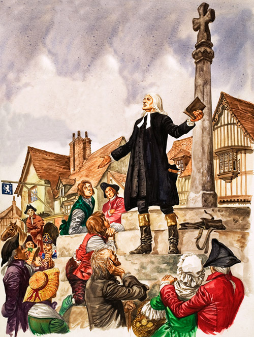 John Wesley Methodist Preacher (Original) by British History (Peter Jackson) at The Illustration Art Gallery