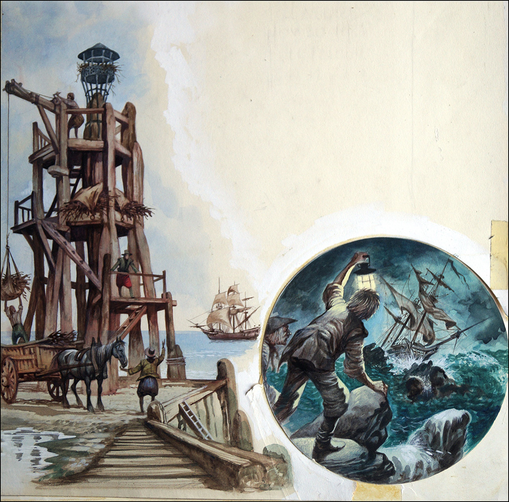 Lighthouses and Wreckers (Original) art by British History (Peter Jackson) at The Illustration Art Gallery