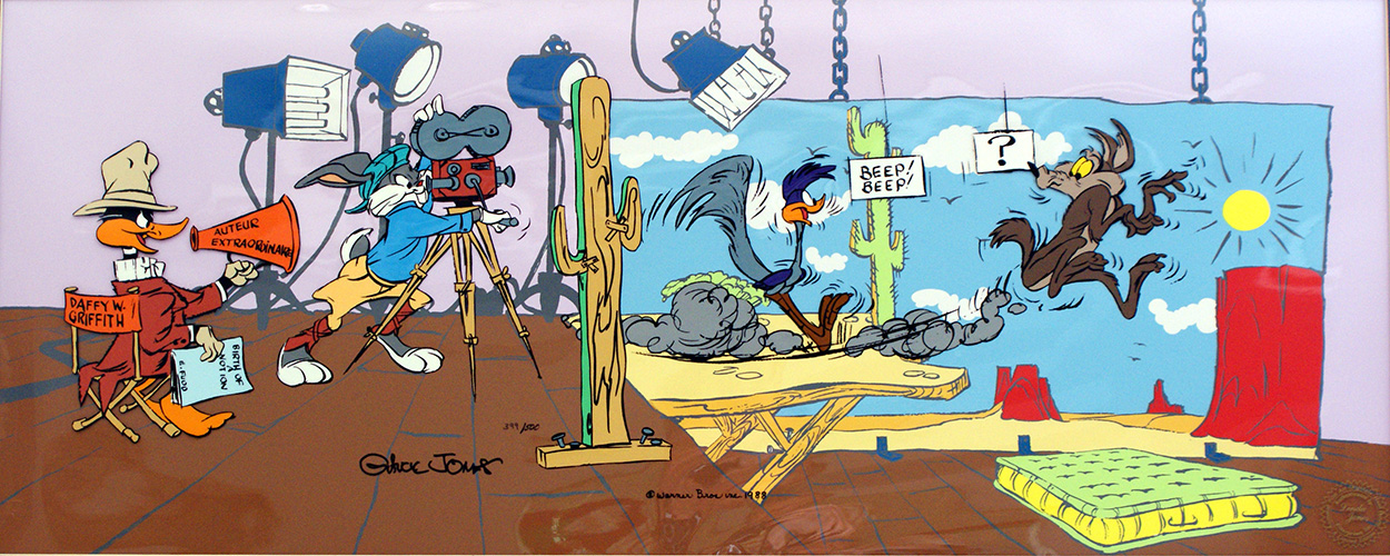 Birth of a Notion (Bugs Bunny, Daffy Duck, Wile E Coyote and Road Runner) (Original Cel) (Signed) art by Warner Brothers at The Illustration Art Gallery