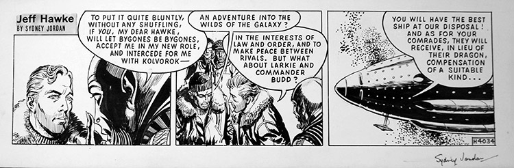 Jeff Hawke daily strip 4034 (Original) (Signed) by Sydney Jordan at The Illustration Art Gallery