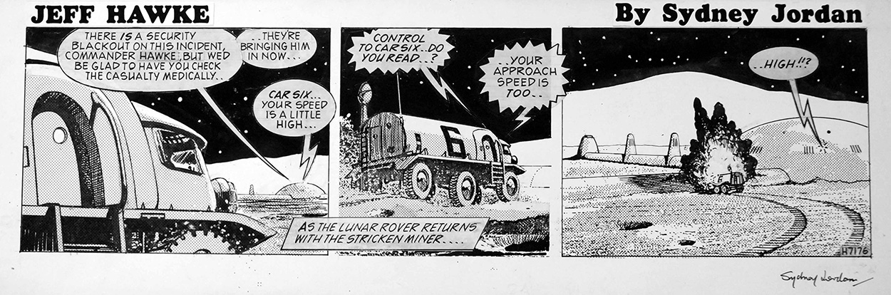 Jeff Hawke daily strip 7176 (Original) (Signed) art by Sydney Jordan at The Illustration Art Gallery