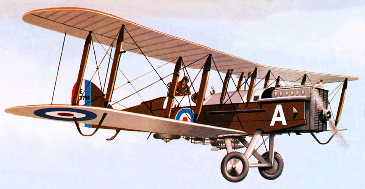 Early Days of the R.A.F.- the  DH9A light bomber (Original) art by John Keay at The Illustration Art Gallery
