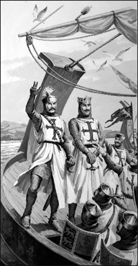 The Crusaders Richard the Lionheart and Philip I of France art by Jack Keay