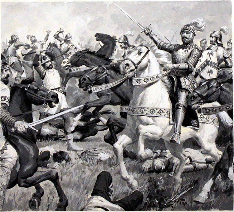 King Arthur leading the charge (Original) by Jack Keay at The Illustration Art Gallery