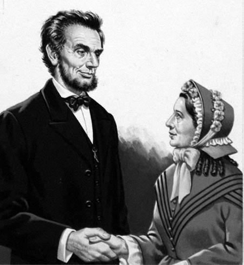 Abraham Lincoln meets Harriet Beecher Stowe (Original) by John Keay at The Illustration Art Gallery