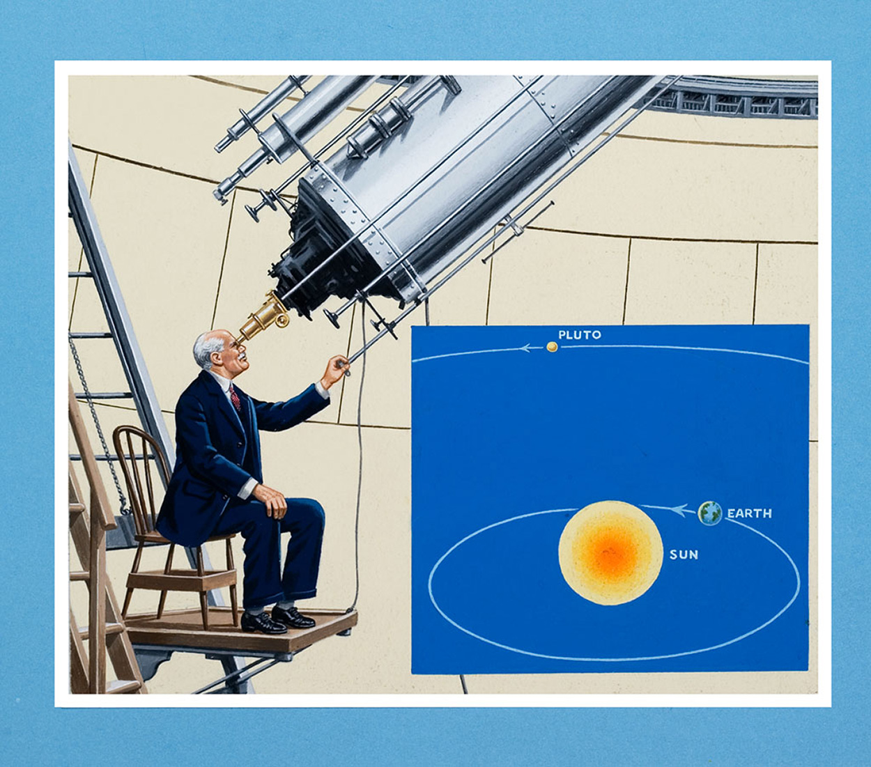 Percival Lowell and the Discovery of Pluto (Original) art by John Keay Art at The Illustration Art Gallery