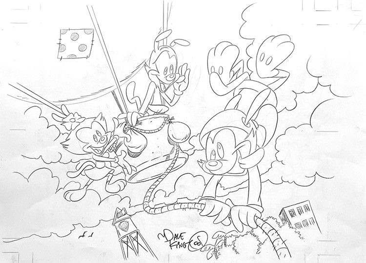 Animaniacs splash page (Original) (Signed) by Dave King at The Illustration Art Gallery
