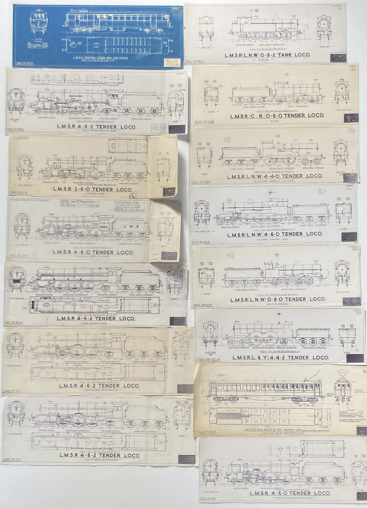 15 Steam Railway Related Blueprints (Originals) art by Transport at The Illustration Art Gallery