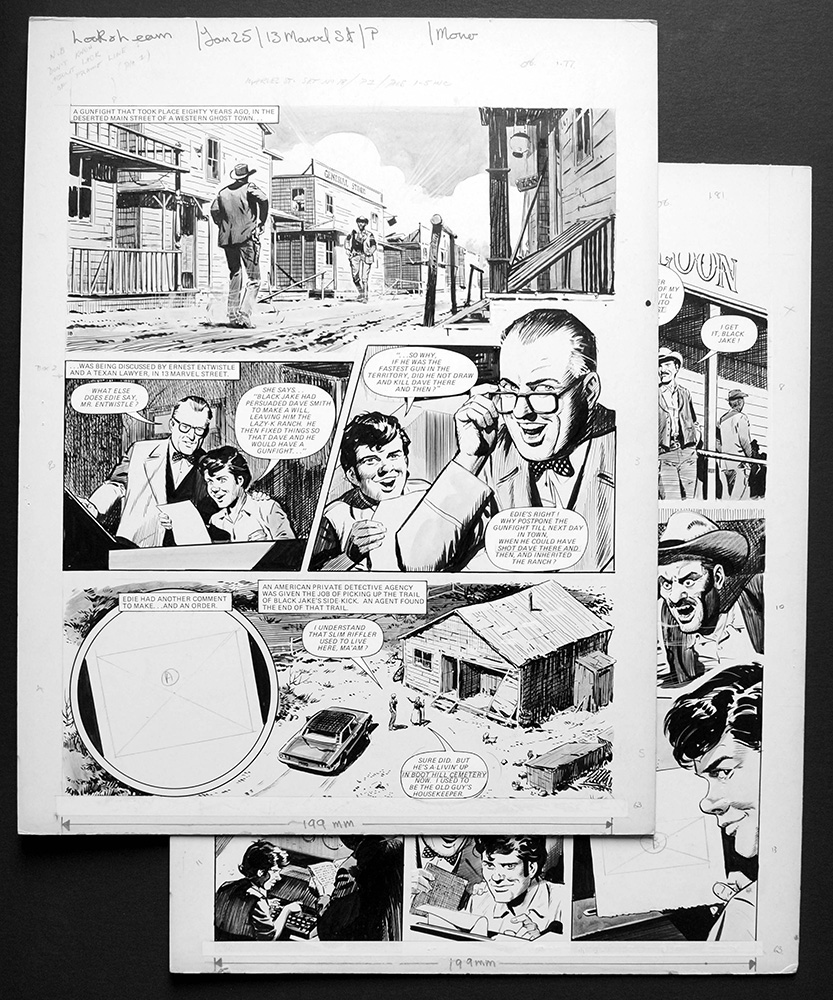 Number 13 Marvel Street - A Gunfight (TWO pages) (Originals) art by Number 13 Marvel Street (Bill Lacey) at The Illustration Art Gallery