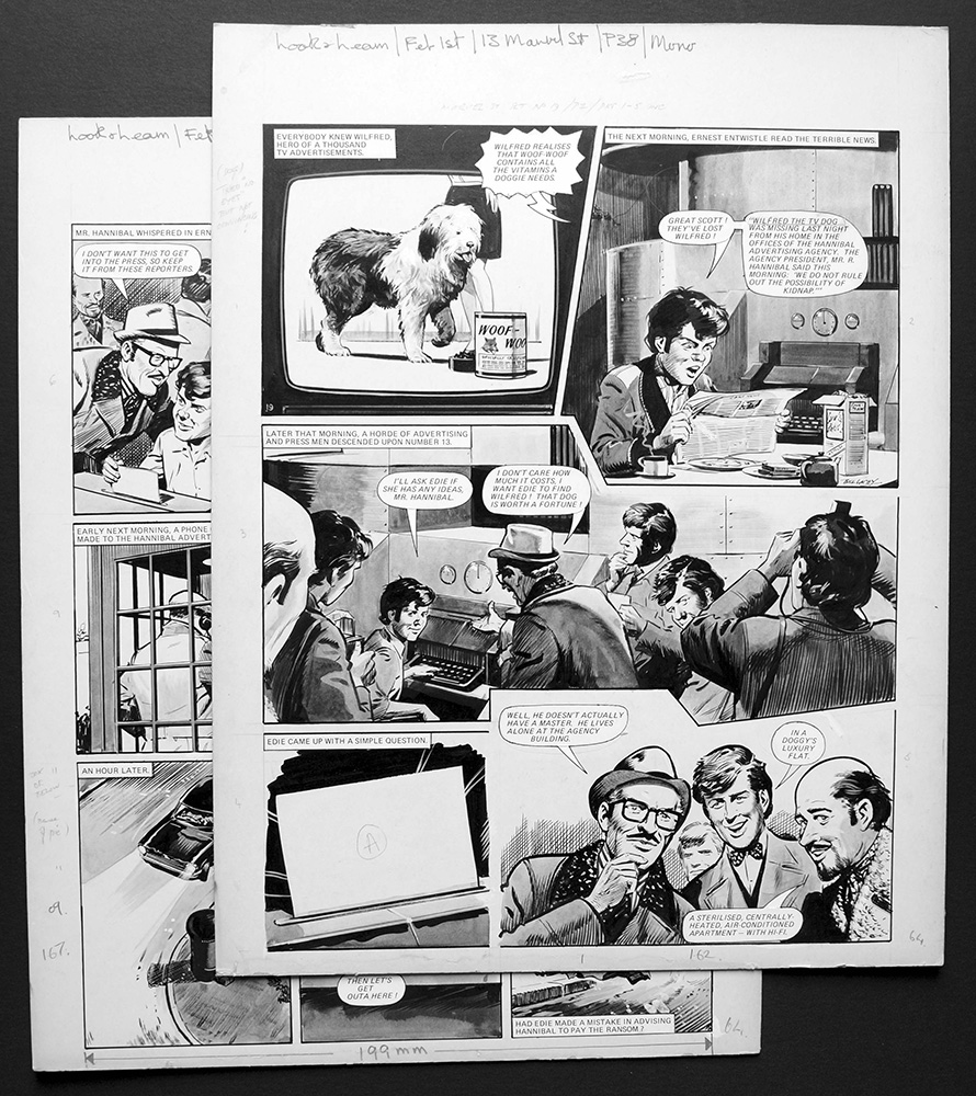 Number 13 Marvel Street - Woof Woof (TWO pages) (Originals) (Signed) art by Number 13 Marvel Street (Bill Lacey) at The Illustration Art Gallery