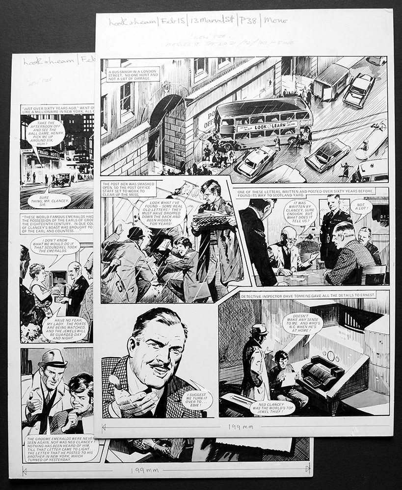 Number 13 Marvel Street - A Bus Smash In A London Street (TWO pages) (Originals) art by Number 13 Marvel Street (Bill Lacey) at The Illustration Art Gallery