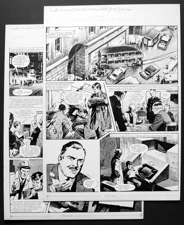 Number 13 Marvel Street - A Bus Smash In A London Street (TWO pages) (Originals) by Number 13 Marvel Street (Bill Lacey) at The Illustration Art Gallery