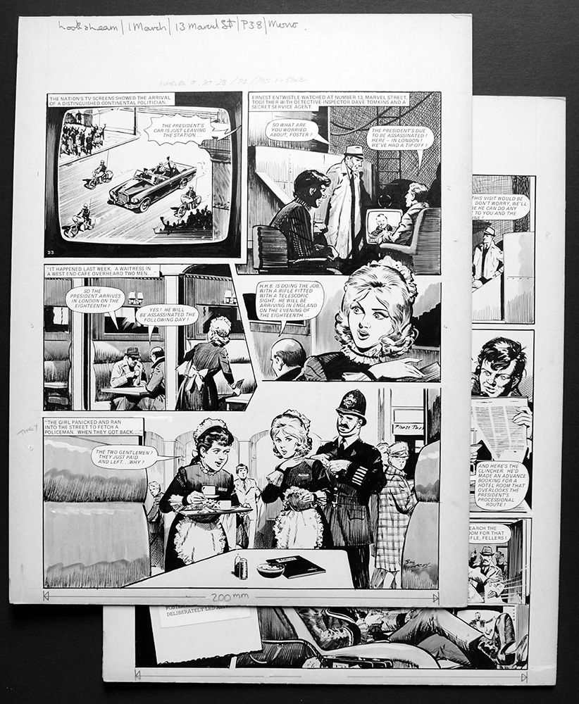 Number 13 Marvel Street - Hollerin' Hank & The President (TWO pages) (Originals) (Signed) art by Number 13 Marvel Street (Bill Lacey) at The Illustration Art Gallery