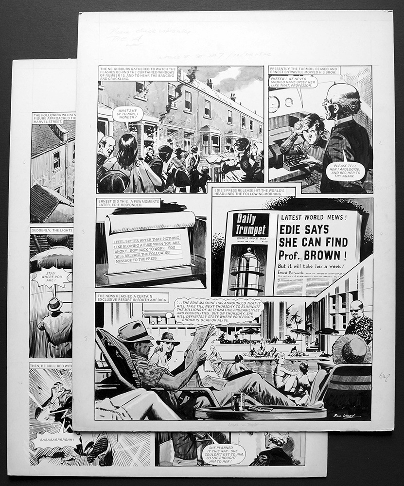 Number 13 Marvel Street - Prof. Brown (TWO pages) (Originals) (Signed) art by Number 13 Marvel Street (Bill Lacey) at The Illustration Art Gallery