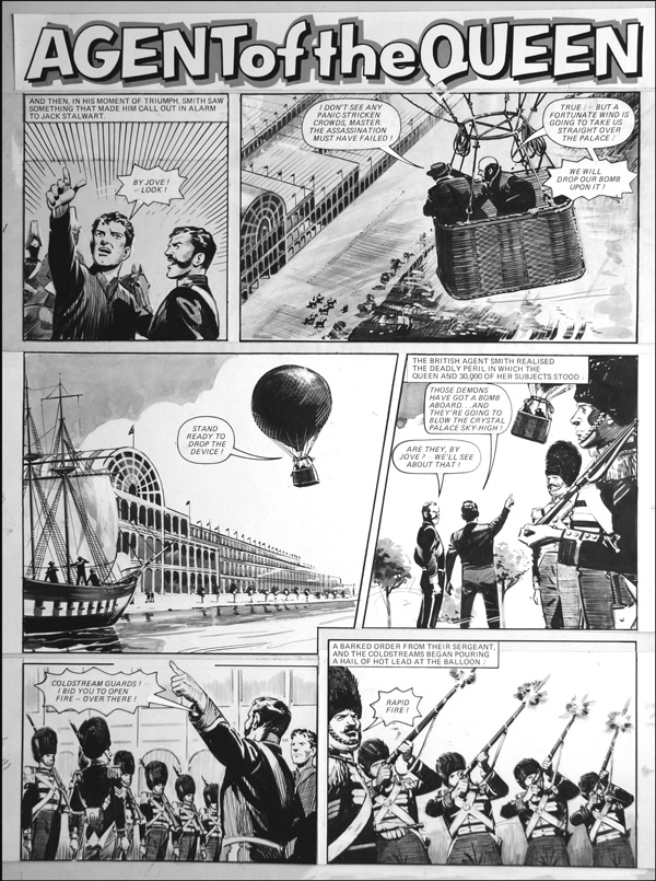 Agent of the Queen - Balloon (TWO pages) (Originals) by Agent of the Queen (Bill Lacey) at The Illustration Art Gallery