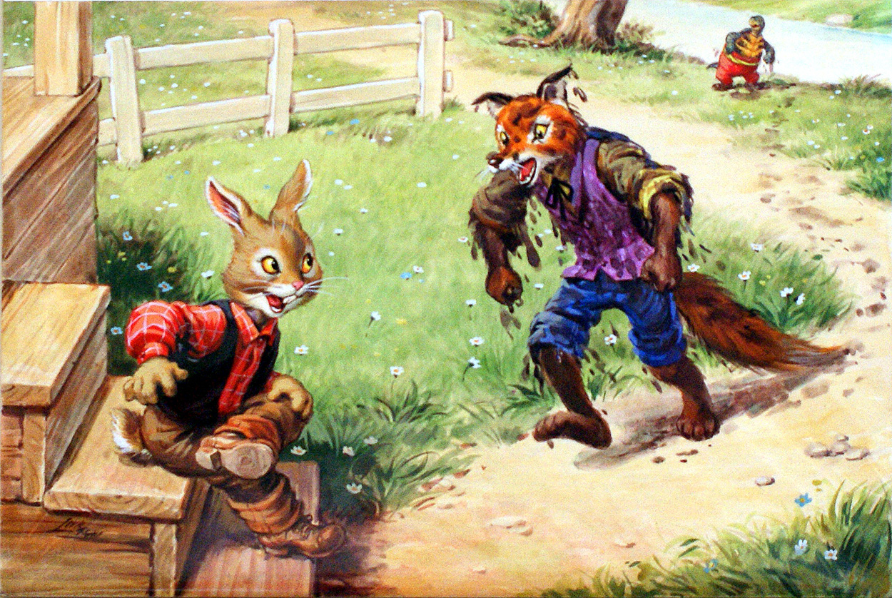 Brer Rabbit and Brer Fox (Original) (Signed) art by Virginio Livraghi at The Illustration Art Gallery