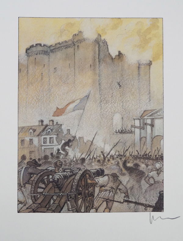 La Bastille: 14th July 1789 (Limited Edition Print) (Signed) by The French Revolution (Manara) Art at The Illustration Art Gallery