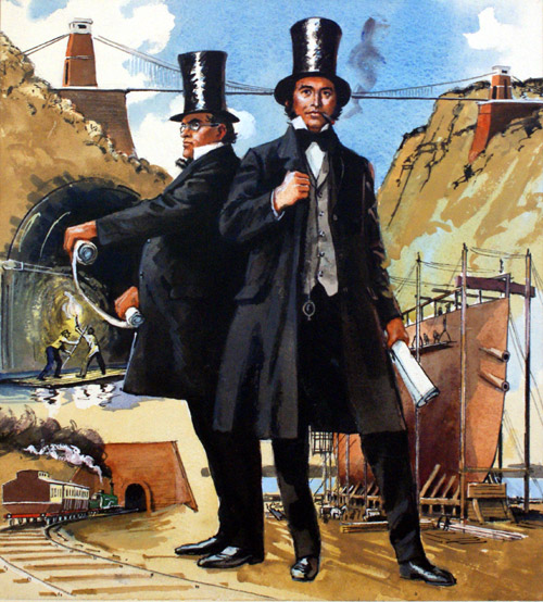 Marc and Isambard Brunel (Original) by William Francis Marshall at The Illustration Art Gallery