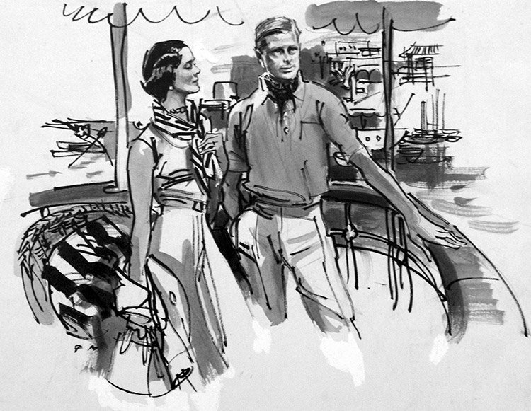 The Duke and Duchess of Windsor 2 (Original) (Signed) by William Francis Marshall at The Illustration Art Gallery
