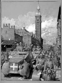 Germany Enters Denmark's Capital 1940 (Original) (Signed)