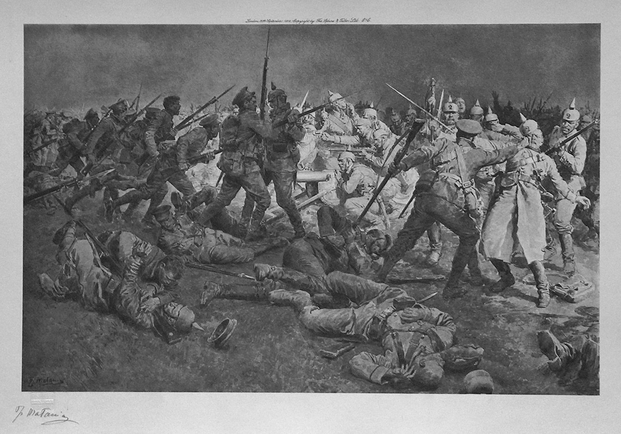 Repulsing the Famous Prussian Guard at Ypres (Limited Edition Print) (Signed) art by World Wars (Matania) at The Illustration Art Gallery