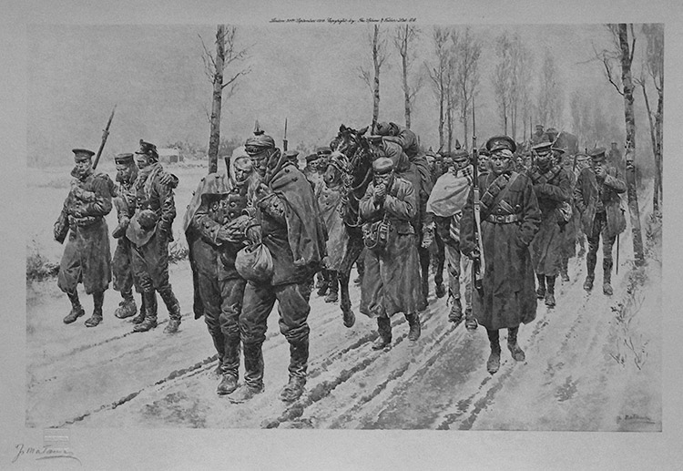 Winter Conditions in the Yser Country (World War I) (Limited Edition Print) (Signed) by World Wars (Matania) at The Illustration Art Gallery