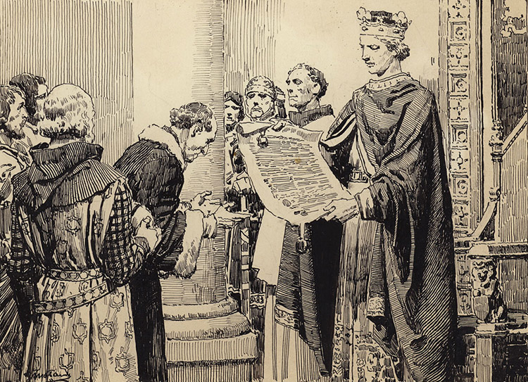 Presenting The Magna Carta (Original) (Signed) by Royalty (Matania) at The Illustration Art Gallery