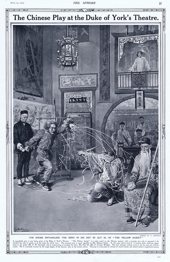 The Chinese Play at the Duke of York's Theatre  (original page The Sphere 1913) (Print) art by 1913 (Matania original prints) at The Illustration Art Gallery
