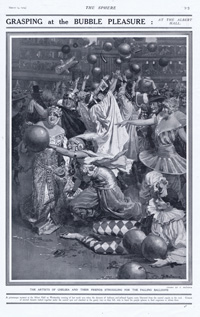 Grasping at the Bubble Pleasure, The Albert Hall  (original page The Sphere 1914) (Print)