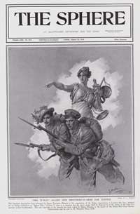 'Pro Italia' Allies and Brothers-in-Arms for Justice (original cover page Sphere 1915) (Print)