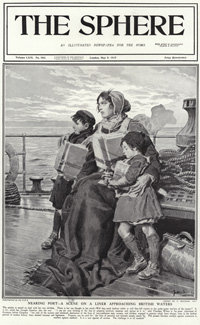 Nearing Port 1917  (original cover page The Sphere 1917) (Print)