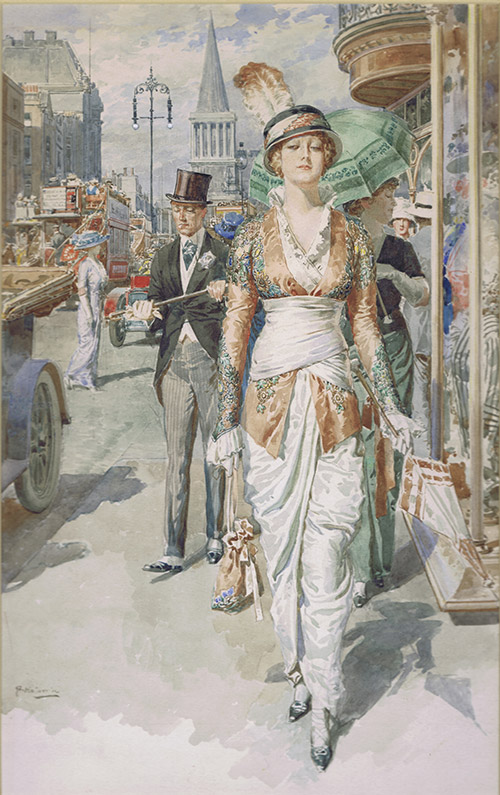 Strolling down the Strand (Original) (Signed) by Fortunino Matania Art at The Illustration Art Gallery