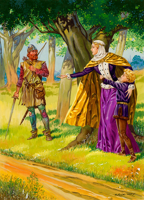 Queen Margaret and the Robber of Hexham (Original) (Signed) by F Stocks May Art at The Illustration Art Gallery