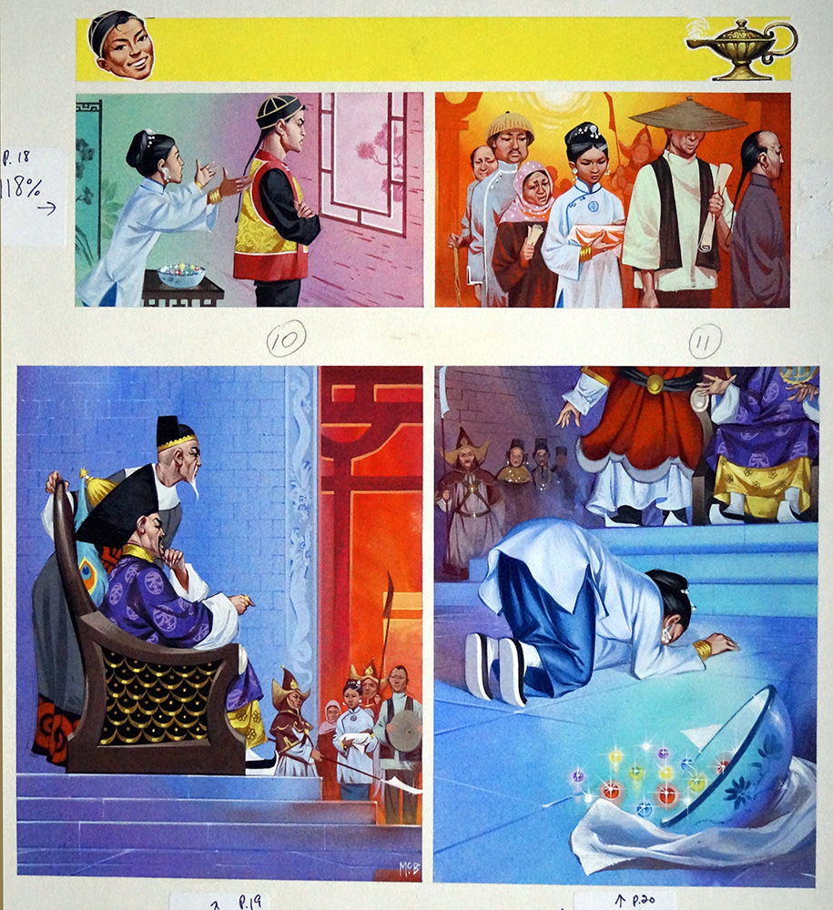 Aladdin's Mother Meets the King (Original) (Signed) art by Aladdin (McBride) at The Illustration Art Gallery