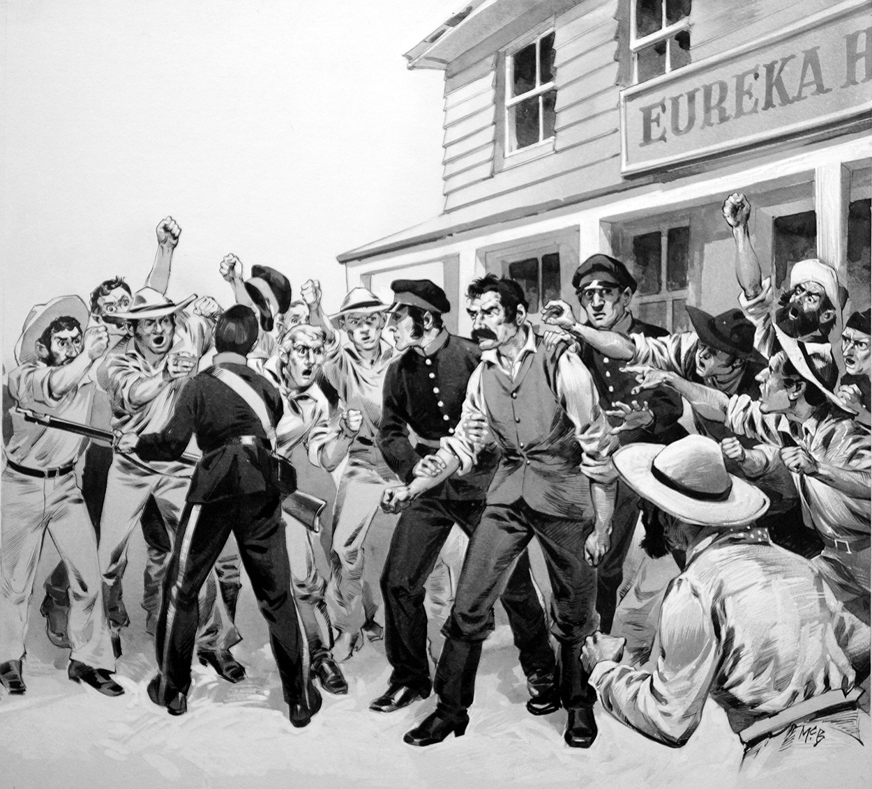 The Defence of the Eureka Stockade (Original) (Signed) art by Angus McBride at The Illustration Art Gallery