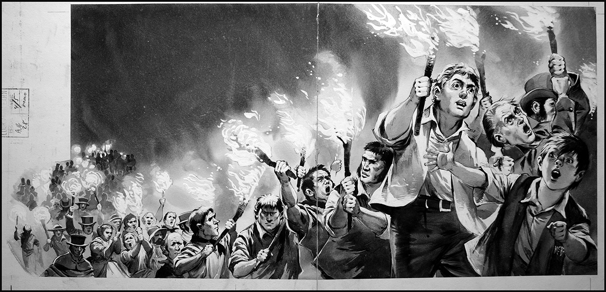 Torchlight Parade - Anti Corn-Law Protestors (Original) (Signed) art by British History (Angus McBride) at The Illustration Art Gallery