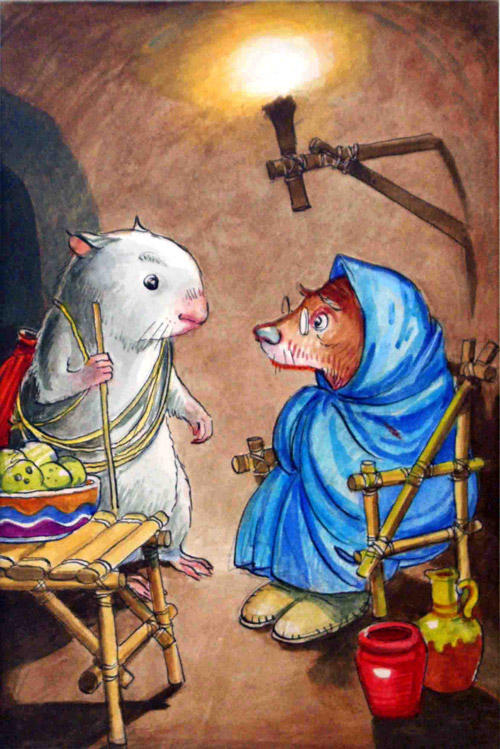 Gulliver Guinea-Pig: The Meeting (Original) by Gulliver Guinea-Pig (Mendoza) at The Illustration Art Gallery