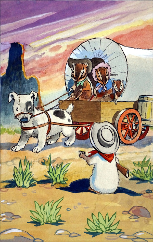 Gulliver Goes West 2 (Original) by Gulliver Guinea-Pig (Mendoza) at The Illustration Art Gallery