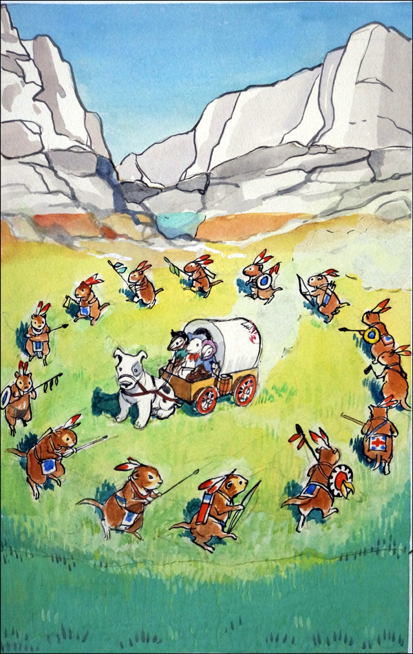 Gulliver Goes West 4 (Original) by Gulliver Guinea-Pig (Mendoza) at The Illustration Art Gallery